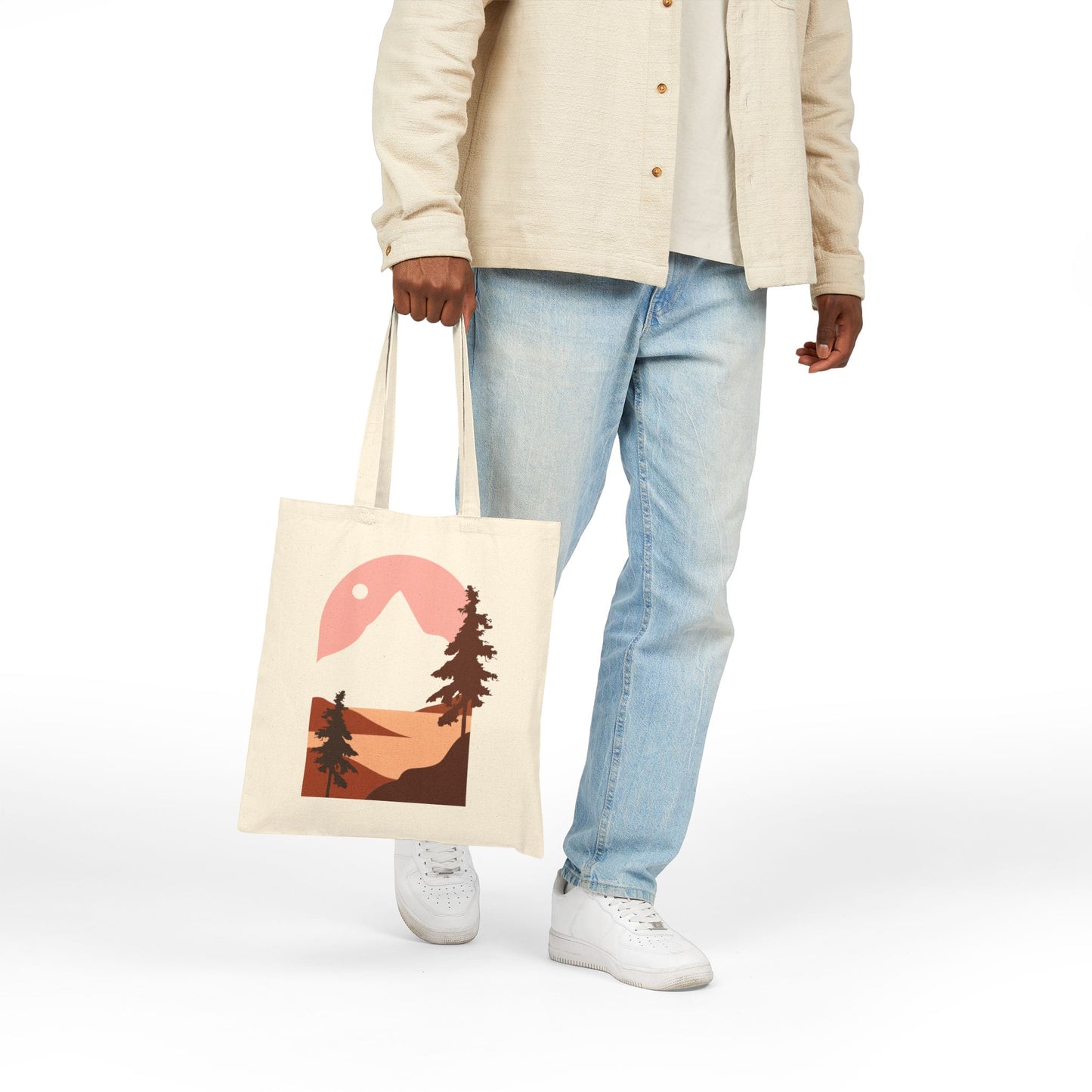 Nature-Inspired Cotton Canvas Tote Bag | Eco-Friendly, Sustainable Shopping Bag, Everyday Use, Boho Tote