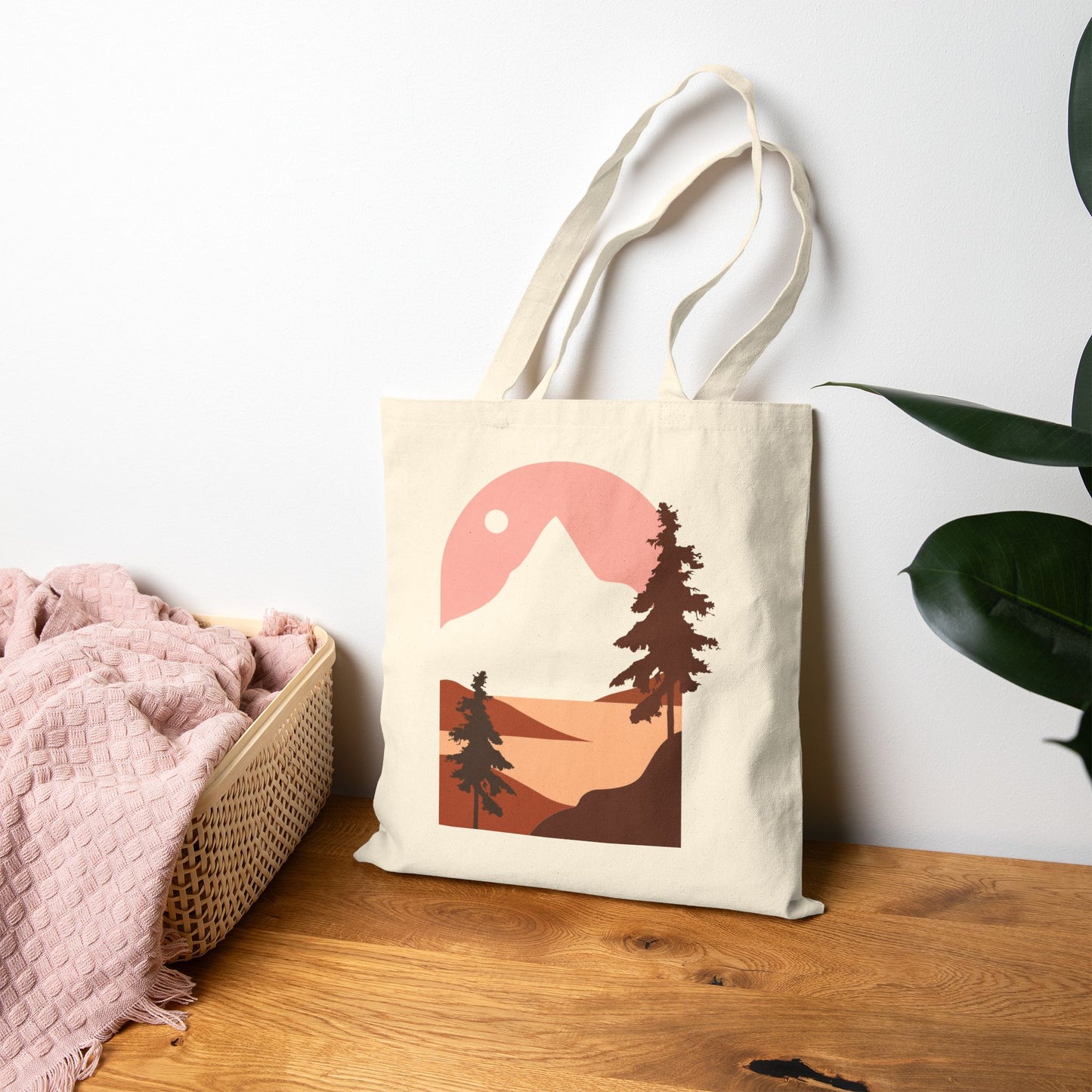 Nature-Inspired Cotton Canvas Tote Bag | Eco-Friendly, Sustainable Shopping Bag, Everyday Use, Boho Tote