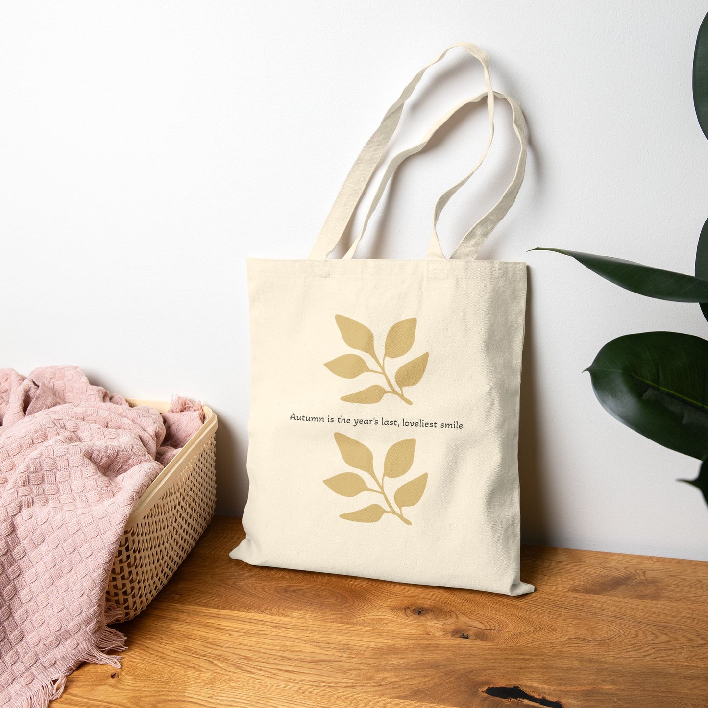 Nature-Inspired Cotton Canvas Tote Bag | Eco-Friendly, Sustainable Shopping Bag, Everyday Use, Boho Tote