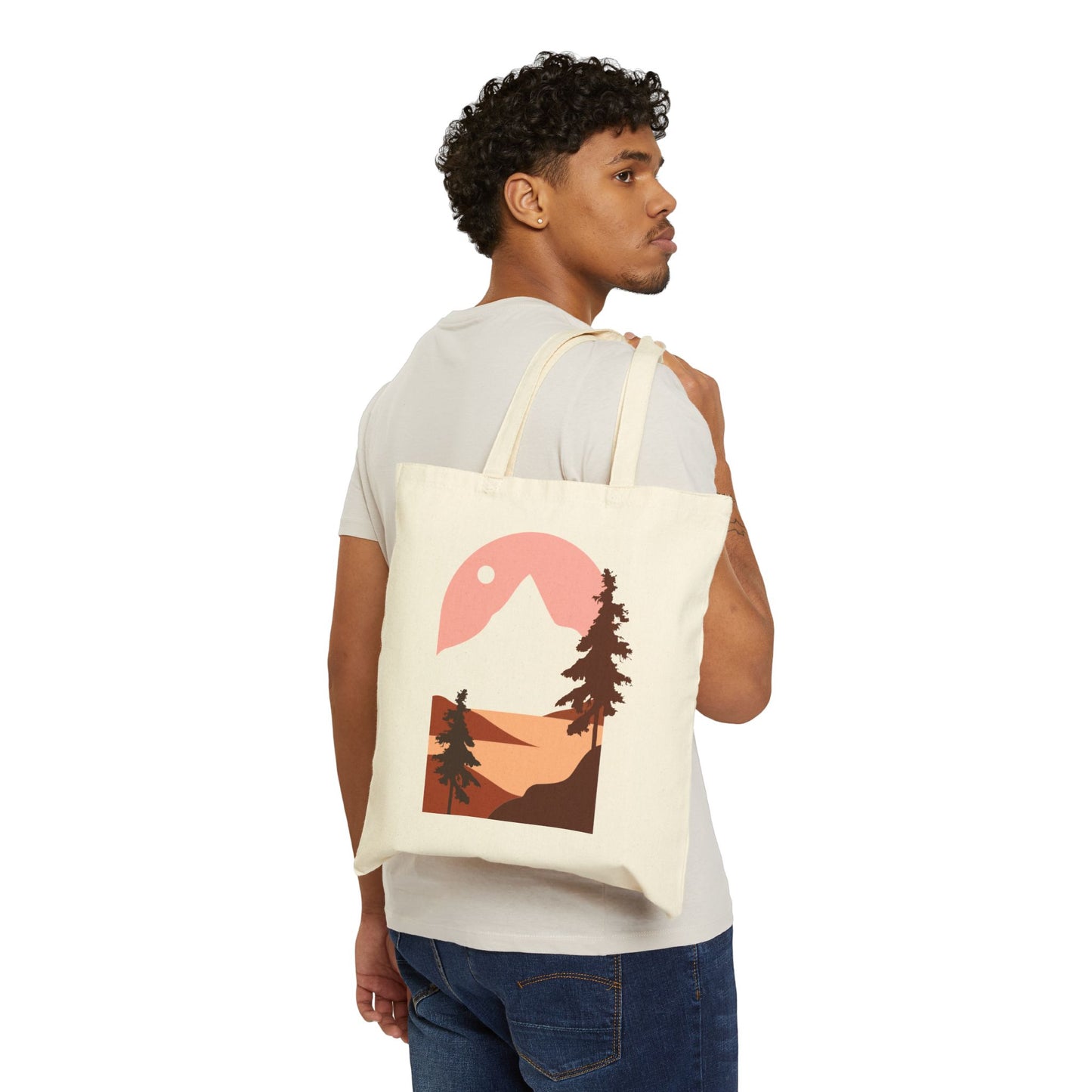 Nature-Inspired Cotton Canvas Tote Bag | Eco-Friendly, Sustainable Shopping Bag, Everyday Use, Boho Tote