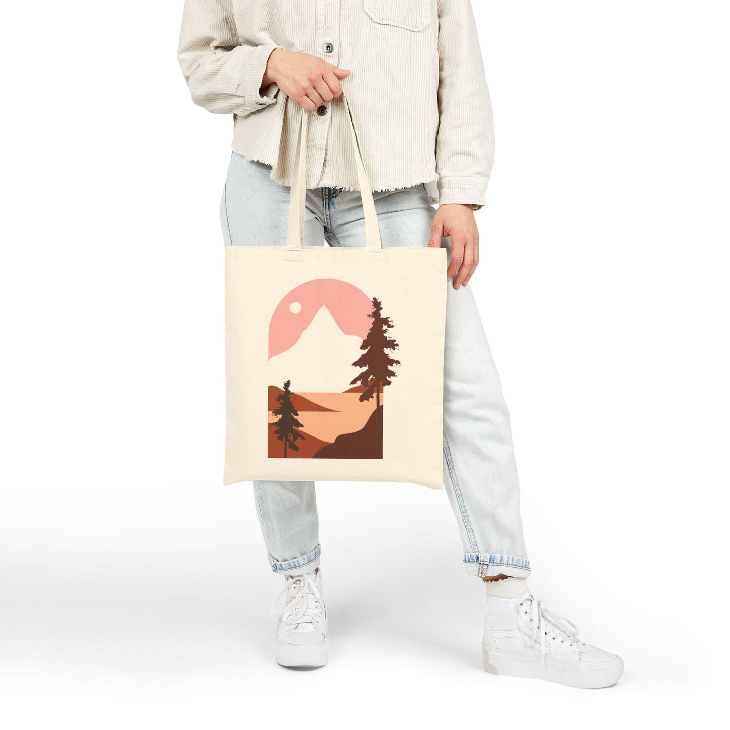Nature-Inspired Cotton Canvas Tote Bag | Eco-Friendly, Sustainable Shopping Bag, Everyday Use, Boho Tote