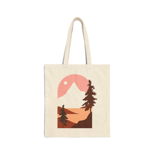 Nature-Inspired Cotton Canvas Tote Bag | Eco-Friendly, Sustainable Shopping Bag, Everyday Use, Boho Tote